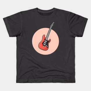 Guitar Cartoon Vector Icon Illustration Kids T-Shirt